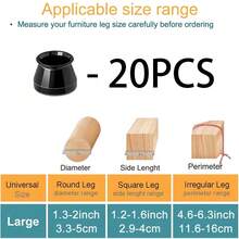 8/20/24pcs Black Chair Leg Floor Protectors, Suitable For Hardwood Floors Furniture Pads, Chair Leg Furniture Sliders, Rectangular Chair Leg Floor Protectors, Silicone Chair Leg Covers, Effectively Protect Floors And Table Legs - Round - View 15