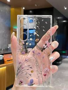 1个精美花卉软壳手机壳，兼容华为荣耀、Galaxy A04e/12/A13/A14/A34/A50/A52/A53/A54/S21/S22/S23/S24/S25/S25 Ultra/S25 FE/S26/S26 Plus/S26 Ultra/S26 Edge、6A/7A/8A、12T/13T/15T/15T Pro（国际版） - 無色 - 查看 5