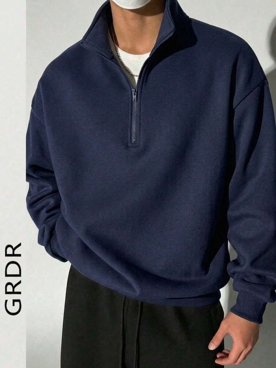 GRDR 男士拉链套头卫衣，秋冬款