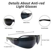 Blue Green  Blue Lenses For Men's And Women's Oversized Outdoor Sports Heatwave Fashion Glasses, And Fashionable Design, Bright Light Cycling Goggles Driving Fishing Mountain Bike Protection, Essentials For Summer Travel, Easy Comfort Casual Outfits Eyewear For Work With Box - 黑色 - 查看 4