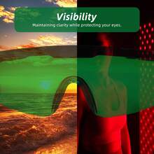 Blue Green  Blue Lenses For Men's And Women's Oversized Outdoor Sports Heatwave Fashion Glasses, And Fashionable Design, Bright Light Cycling Goggles Driving Fishing Mountain Bike Protection, Essentials For Summer Travel, Easy Comfort Casual Outfits Eyewear For Work With Box - 綠色 - 查看 3