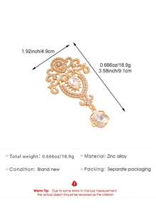 1 pièce Broche vintage élégante à motif floral avec cristaux et strass, broche pour femme à porter au quotidien, en soirée, en rendez-vous, banquet, festival, festival de musique. Cadeau mémorable pour les amis, la famille, les couples. Accessoire de bijouterie - Doré - Voir 5