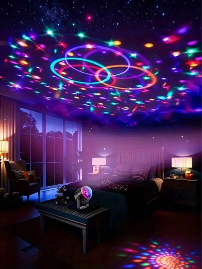 迪斯科球DJ灯，派对灯，RGB旋转舞台频闪灯，氛围装饰灯，USB供电变色魔球灯，适用于派对、婚礼、俱乐部、万圣节、生日和活动装饰 - USB接口，最佳圣诞照明灯具