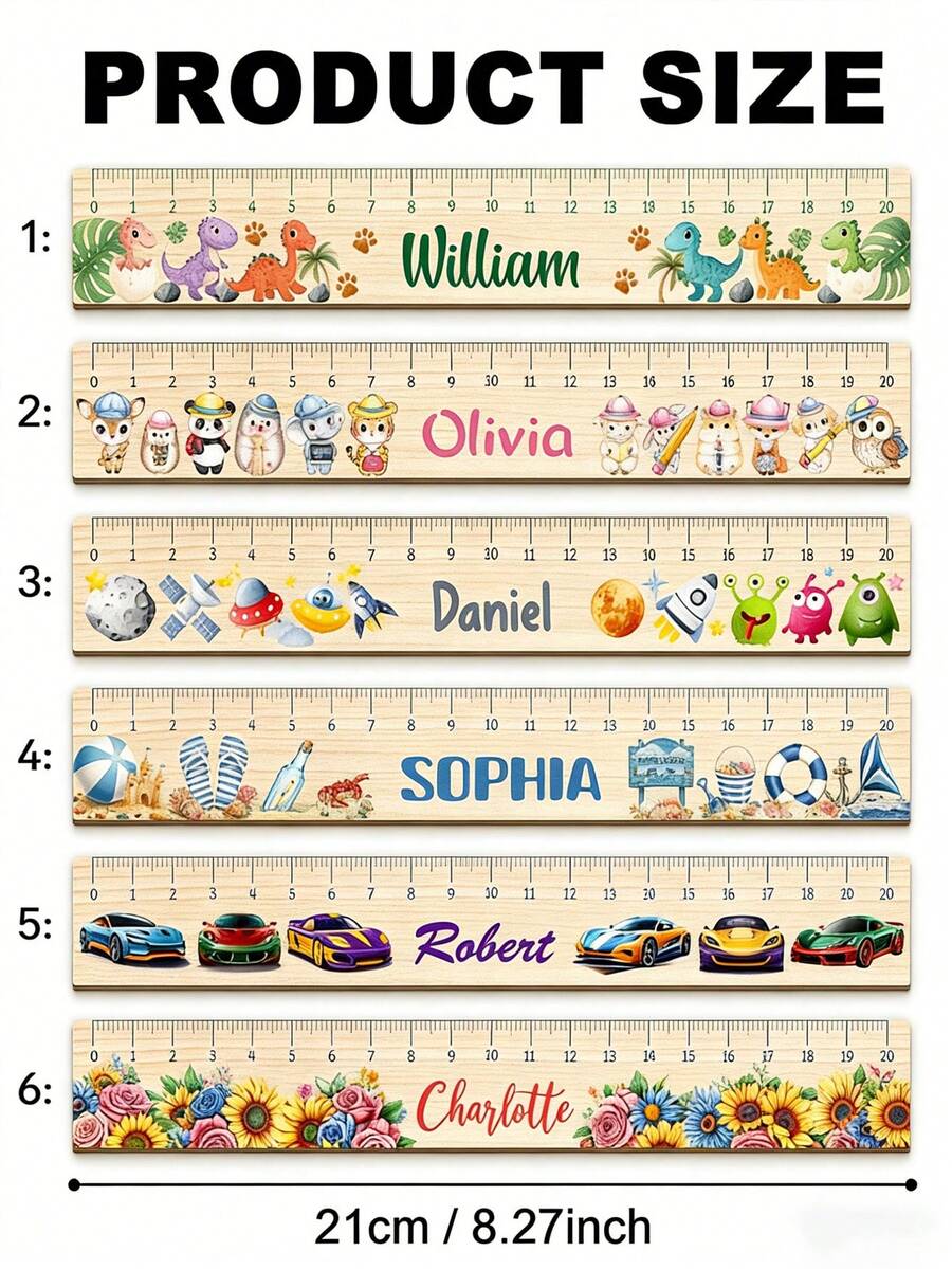 Personalized Wooden Ruler With Custom Name/Text & CM/Inch Measurements - Wood, Suitable For Classroom, Home, Travel - Ideal Gift For Students, Teachers, For Office Use - Personalized Ruler For School Supplies, Ruler