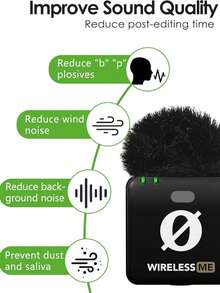 Filtru Pop pentru microfoane Rode Wireless ME, husă de microfon pentru microfon Rode Wireless ME, paravânt pufos pentru reducerea zgomotului de vânt și a zgomotului de fundal (2 buc) - o marime - Vizualizare 7