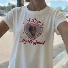 I Love My Celebrity Boyfriend Crop Your Bf Photo Bf I Heart My Baby Tee Partner Spouse Crop Star  Summer I Turned Pr - 白色 - 查看 1