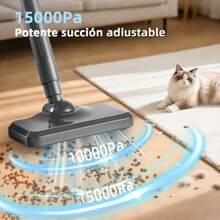 Aspiradora Inalámbrica Profesional Seco/Mojado de 40KPa con Fregado Integrado - Sistema V-AntiEnredos para Cabello y Mascotas, Depósito de Agua de 300 ml, Batería de Larga Duración 45 Min, Filtración HEPA 99.97%, Incluye 6 Accesorios Multifuncionales para - Gris - Ver 3
