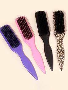 Set de 5 piezas de herramientas para peinado, que incluye botella rociadora, cepillo de cabello con estampado de leopardo, peine de púas, cepillo para el flequillo y herramienta de limpieza, adecuado para seccionar, desenredar y peinar diariamente - Multicolor - Ver 7