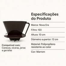 Suporte para Coador de Café Tradicional Nova Era Porta Filtro Manual para Caneca, Garrafa ou Jarra - Multicolorido - Visão 4