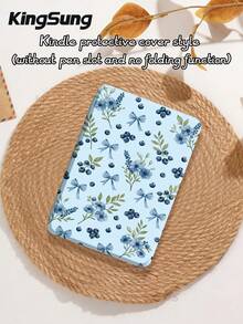Kingsung 蓝莓蝴蝶结图案平板电脑保护套，兼容 iPad 9.7/10.2/10.5/10.9/12.9/Pro 11（第十代），兼容三星 Galaxy Tab S6 Lite 10.4 英寸，兼容 Kindle Paperwhite 第十二代（2024 年款），Kindle（第十一代）（2022 年发布），克拉拉色，柔软防摔保护，智能支架/自动唤醒/睡眠功能 - 彩色 - 查看 10