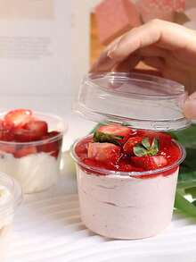 Bộ 10/20/30 cốc bánh tái sử dụng (có nắp), cốc sữa chua lạnh, cốc pudding dừa, cốc yến mạch (có nắp), cốc tráng miệng chống sốc, cốc sữa chua bền chống nứt, hộp bánh kem, cốc tráng miệng trong suốt, hộp bánh trong suốt, thích hợp cho bánh trái cây, mousse và kem, bát trái cây, hộp đựng mousse, bộ đồ ăn thời trang, dụng cụ tráng miệng hiện đại, cốc nhẹ, nhựa bền, hộp đựng tráng miệng, làm bánh tại nhà, phục vụ tiệc. - Màu trong suốt - Xem 5