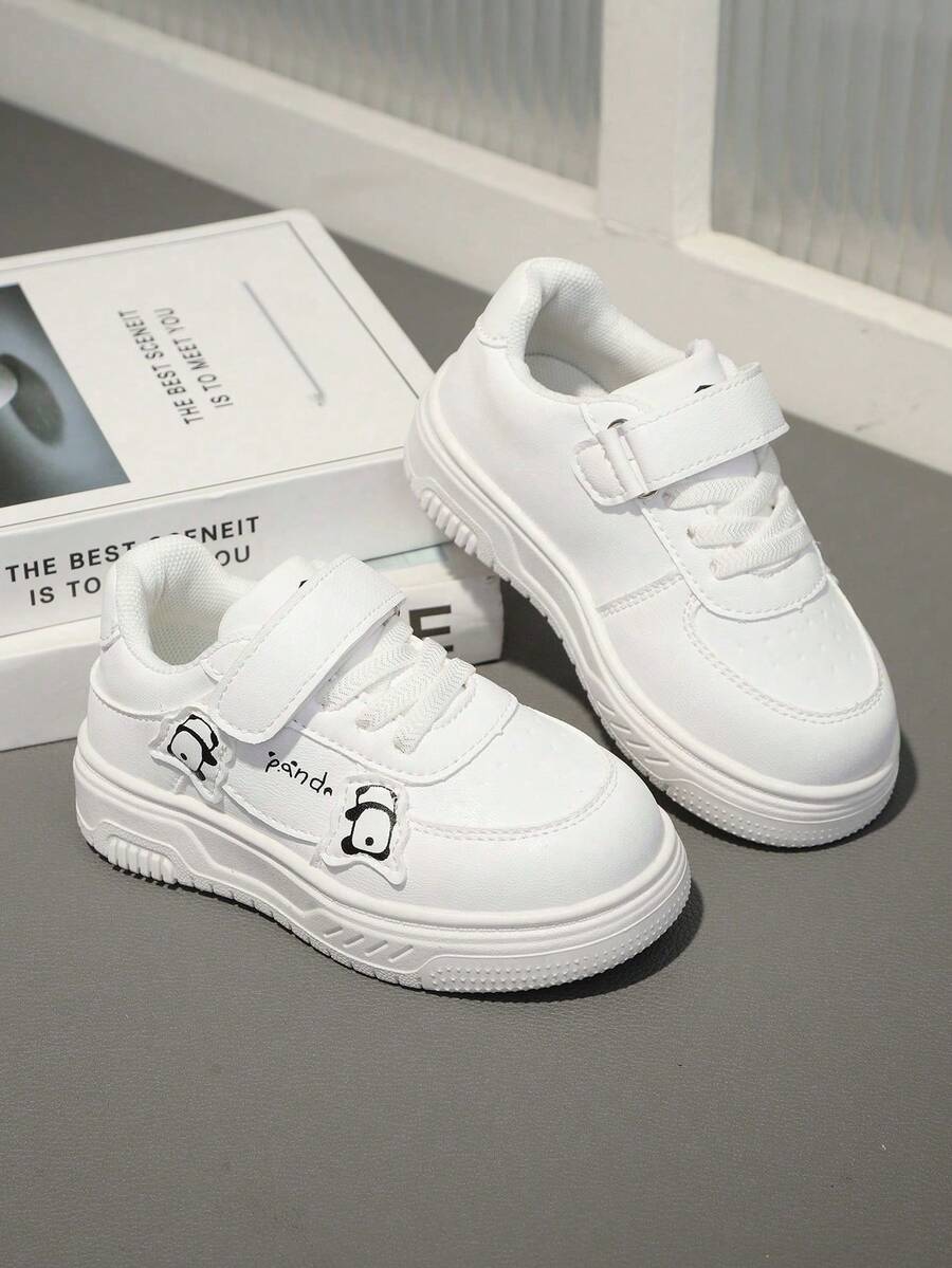 1 Paar Kinder Lässig sportschuhe, Herbst neue Mädchen Weichsohlen Schuhe, Kleinkind Mode vielseitige rutschfeste Flache Schuhe, Jungen Alltags Outdoor Tennis Schuhe - Weiss - Übersicht 1