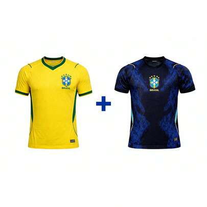KIT 2 CAMISA DO BRASIL AZUL + AMARELA 2026