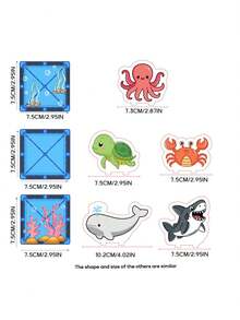 28/50pcs Children's Magnetic Building Blocks Toy, Ocean Animal Scene, Learning Space And Shape Toy, Creative Game Enhances Learning And Imagination, Parent-Child Interaction, Suitable For Boys And Girls Learning Birthday Christmas Halloween Gift - Multicolor - View 7