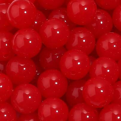 6/8/10/12/16毫米红色果冻色亚克力圆形隔珠，适用于珠宝制作DIY项链、手链、耳环配件、婚礼派对、毕业典礼装饰