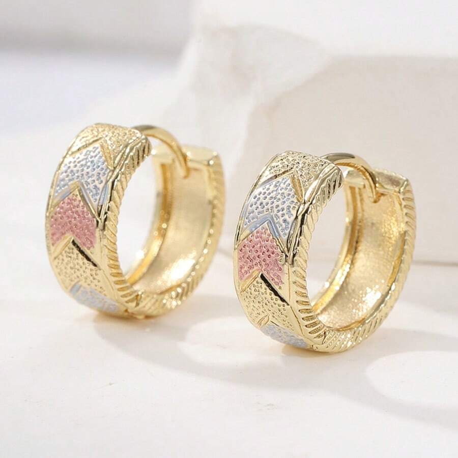 波西米亚风优雅女士耳环，精致小巧，设计独特，百搭时尚 - 金色 - 查看 1