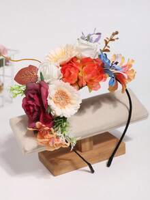 1 chiếc băng đô cài tóc hình hoa hồng 3D sống động như thật - Nhiều màu - Xem 3