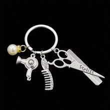Móc khóa hình kéo cắt tóc Y2K kiểu retro bằng kim loại, dùng cho ví, ba lô, xe hơi, quà tặng trang sức - Nhiều màu mới-13 - Xem 3