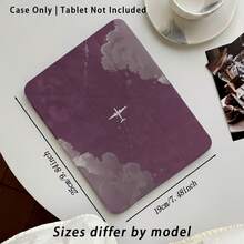 飛機與雲朵圖案彩繪效果平板保護殼附支架，適用於 Honor 8/9/10/X8/X8A/X9/X8Pro/X9Pro 及其他機型 / MatePad SE 11 吋 / MatePad 11 吋 / 11.5 吋 / MatePad Pro / Apple 10 代/11 代 2025 (A16) / Galaxy Tab A7/A9 及其他熱門機型 - 彩色 - 查看 3
