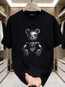 Mechanical Style Cyber Modern, Timeless Classic American T-Shirt. New Casual Shirt In Cyber Style, Unisex Casual Top For Men And Women. - Black 2 - 查看 8