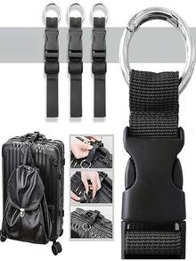 2pcs Anti-Theft Luggage Straps, Multipurpose Fixing Clips, Suitable For Securing Clothes/Bottles/Bags, Can Be Used To Connect Suitcases, Hands-Free, Suitable For Outdoor Activities And Travel, Unisex Student Backpack Accessories - Multicolor - View 11