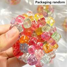 Creative Colorful Ice Cube Squeeze Ball, Rainbow Handmade Squeeze Toy, Watermelon Shaped Squeeze Toy, Handmade Ice Cream Texture, Pomegranate Popping Bead Stress Relief Toy, Fun And Slightly Challenging Sensory Experience, Party Favor Bag Filler Series Toy - Multicolor - View 14