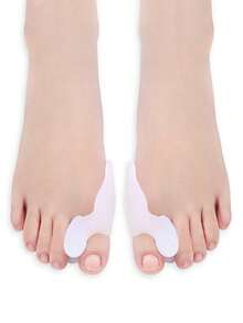 Protetor de dedão de silicone, almofadas de amortecimento respiráveis e elásticas para os dedos, para homens e mulheres, pode ser usado com sapatos. - Damasco + branco - Ver 10