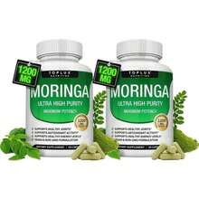 1200mg Moringa Capsules -Pure MoringaPowder For Lmmune, Gut Health Rich In EssentialVitamins, Minerals & Plant Protein TosupportEnergy, Wellness & Vitality 90 Capsules Natural Formula - 2瓶 - 查看 7