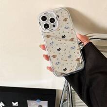 1 Ốp lưng điện thoại hình mèo và chó hoạt hình dễ thương có gương | Ốp bảo vệ trong suốt chống sốc, có gương trang điểm, tương thích với iPhone 17 16 15 14 13 12 11 Pro Max X XR XS 8 7 Plus SE2, ốp lưng mỏng chống sốc - Nhiều màu - Xem 9