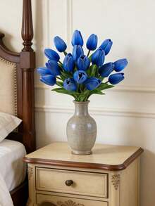 5支仿真郁金香，质感逼真，适用于婚礼、房间、家居、酒店、派对、活动、情人节、新年、情人节礼物等场合。 - 寶藍色 - 查看 4