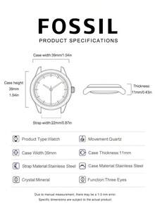 Fossil ES4135 女士腕表，珍珠贝母表盘，完美伴侣 - 白色 - 查看 8