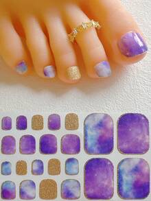 Nail Art Toe Stickers, Assorted Designs Including Glitter, Cartoon Hearts, Geometric Patterns, Solid Colors, Versatile Mixed Styles, Easy Application With Scraper - Multicolor - View 57