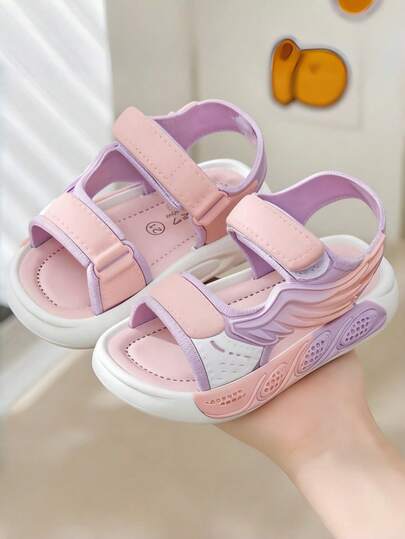 可爱水钻蝴蝶结露趾凉鞋，透气防滑，适合女孩度假沙滩