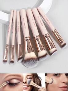 MAANGE 2支/13支装专业化妆刷套装，包含粉底刷、遮瑕刷和修容刷，适用于涂抹粉底、遮瑕膏等。刷毛柔软亲肤，是日常使用和旅行的理想之选。便携式旅行化妆刷套装，是送给女性和女孩的绝佳礼物。套装包含：粉底刷、遮瑕刷、腮红刷、修容刷、散粉刷、粉底刷、腮红刷。 - 杏色 - 查看 11