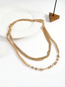 Dây chuyền nhiều lớp màu vàng cổ điển Y2K, dây đeo thắt lưng đa năng phong cách Punk dành cho nữ, trang sức nhiều lớp. - Nhiều màu - Xem 5
