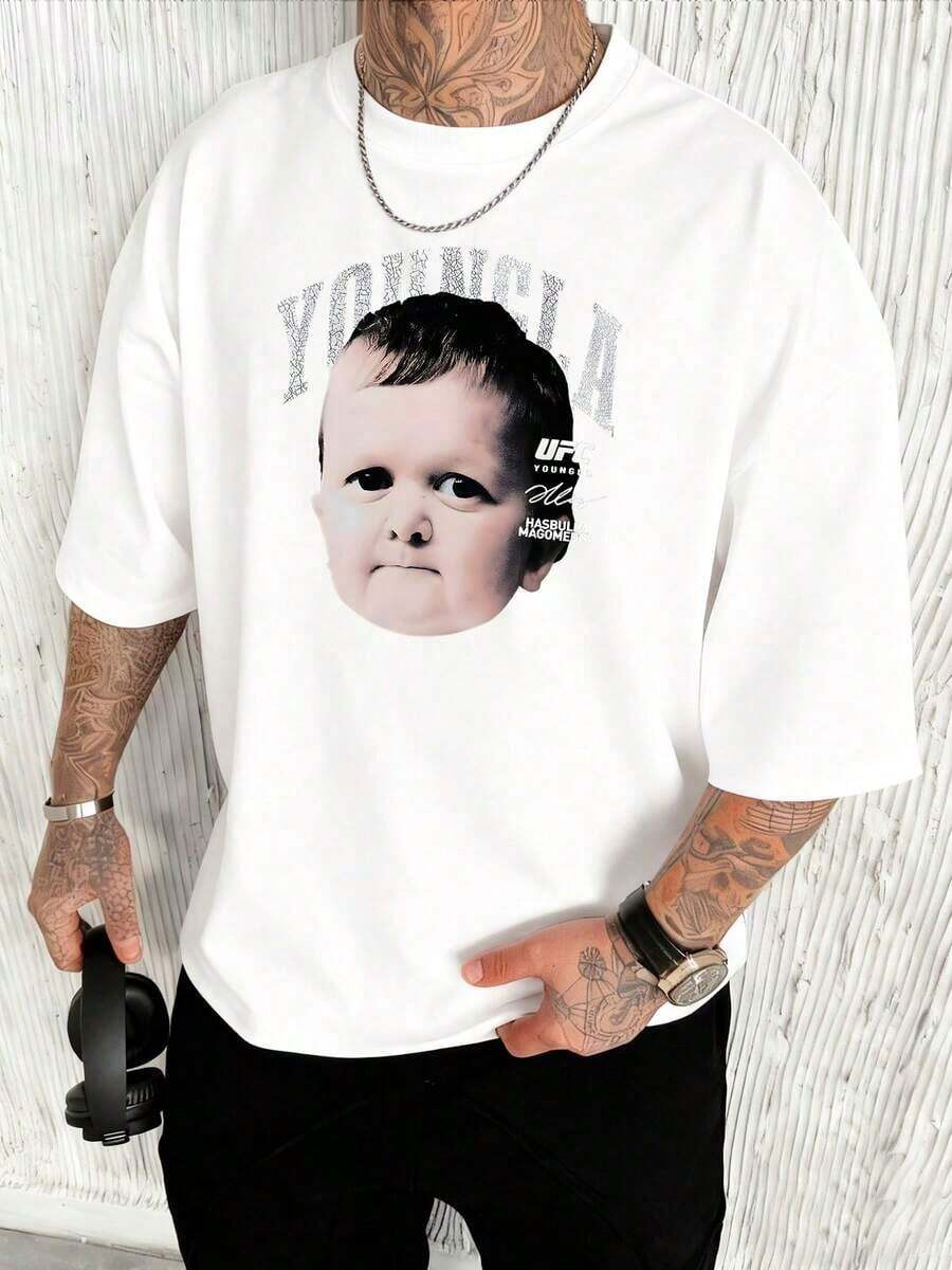 Captura la imagen de  un luchador y personalidad de Internet con la marca  celebrando su singularidad y carisma camiseta de hombre 100% algodón Nueva Camiseta Impresa Edición Limitada Para Hombre con Estilo Auténtico - Blanco - Ver 1