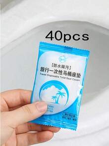 10/20/30/40/50/60/80/100片装便携式一次性透明马桶座套，便携式马桶座套，居家必备，商务旅行、露营、医院、车站、酒店住宿等场合的必备旅行配件，使用公共卫生间时确保个人卫生安全，便携式马桶盖，防水马桶盖 - 無色 - 查看 14