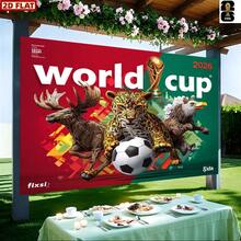 Decorazione da parete per i Mondiali, piatta 2D, 1 pezzo 2D da appendere al muro per i Mondiali 2026, striscione di sfondo super grande, striscione per feste, accessori per lo sfondo, perfetto per decorazioni per feste a tema, giardino, cortile e feste, decorazione per la casa, riutilizzabile per uso interno ed esterno, decorazione da parete per appassionati di calcio, decorazione per la stanza dei giochi, decorazione da parete, decorazione da parete personalizzata. - z1 - Visualizzare 9