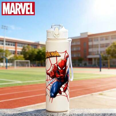 Cartoon Pop-Up Lid Water Bottle, Creative Drop-Proof 800ml, Leak-Proof, Lightweight, Plastic Water Bottle. A Perfect Gift For Birthdays, Graduations, Valentine's Day, And Easter.