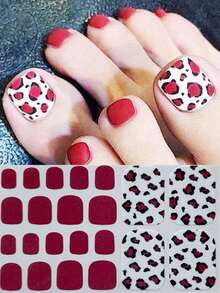 Nail Art Toe Stickers, Assorted Designs Including Glitter, Cartoon Hearts, Geometric Patterns, Solid Colors, Versatile Mixed Styles, Easy Application With Scraper - Multicolor - View 59