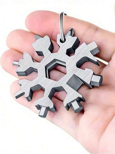 Bộ dụng cụ đa năng 18 trong 1 - Bao gồm dụng cụ mở chai, tua vít, cờ lê và các dụng cụ thiết yếu khác cho gia đình và ngoài trời, dụng cụ đa năng hình bông tuyết, quà tặng DIY tuyệt vời, bộ dụng cụ sửa chữa di động, bộ dụng cụ bảo dưỡng xe hơi và nhà cửa, ý tưởng quà tặng sinh nhật, quà tặng ông, dễ dàng cất giữ.