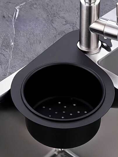 Cesta de drenaje con forma de cisne de acero inoxidable - Cesta de drenaje multifuncional de acero inoxidable 201, adecuada para cocinas, se puede colgar junto a la puerta para drenar los residuos de alimentos - Diseño de drenaje rápido, fácil de limpiar, filtro para fregadero de cocina