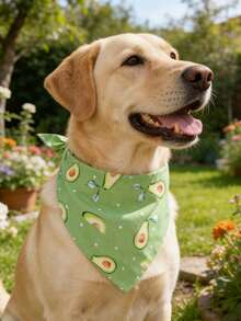 牛油果图案狗狗三角巾，Porch Goose 三角巾套装夏季三角围兜，菠萝水果主题宠物头巾，可调节三角狗狗围巾，适合小型和中型犬的舒适宠物三角巾 - 彩色 - 查看 8