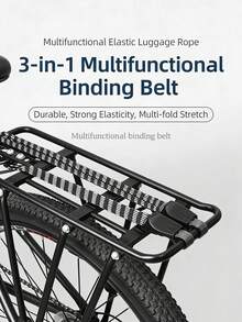 1 pieza Cuerda elástica para bicicleta, Banda elástica 3 en 1 con dos cubiertas de plástico, Gancho de cuerda elástica expandible, Cuerda de equipaje para bicicleta de montaña, Cuerda de sujeción para portaequipajes, 3 correas de sujeción fijas - Multicolor - Ver 8