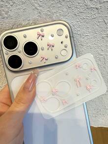 可爱粉色蝴蝶结元素相机镜头保护套 3D粉色蝴蝶结珍珠透明相机镜头保护壳 兼容 17 Pro Max 17 Pro 防摔保护套 精致母亲节周年纪念礼物 - 蝴蝶結 - 查看 5