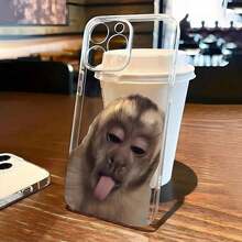 1 pieza de funda para teléfono de TPU a prueba de golpes con diseño de mono sacando la lengua, transparente y de apariencia interesante y linda, compatible con iPhone 17, 16, 15, 14, 13, 12, 11 Pro Max y series, regalo de cumpleaños, teléfonos móviles, bolsos, accesorios para móviles, fundas para teléfonos, decoración de interiores, accesorios, fundas transparentes para teléfonos, verano, correas para teléfonos, fundas para teléfonos de hombre, fundas negras para teléfonos, fundas rosas para teléfonos, funda para móvil para hombre, funda para móvil para mujer, protección para teléfonos móviles, accesorios de playa, regalos de fresa, fundas protectoras para teléfonos. - Estilo (1 pieza) - Ver 5