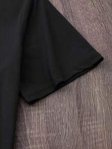 Kaw Is Law 1 Pcs Women's Plus Size 220g T-Shirt Funny Oversized Graphic Short Sleeve Tee Novelty Shirt 100% Polyester Casual Crew Neck Top - 黑色 - 查看 5