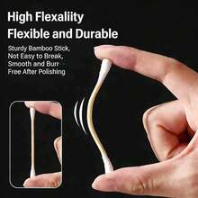 1支/500支竹制双头清洁棉签，柔软不掉毛，适用于卸妆、清洁耳朵、家居清洁，大容量 - 圓加圓500支 - 查看 2