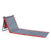 Beachcomber Portable Lounger - Soft Beach Mat Chair - Blue Pinstripe - Sọc xanh - Xem 2