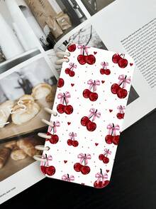 1个可爱樱花蝴蝶结印花翻盖笔记本手机壳，透明加厚防摔保护套（含樱花图案内页），兼容 11/12/13/14/15/16/16 Plus/17/17 Pro/17 Pro Max和Galaxy S24 Ultra - 彩色 - 查看 4